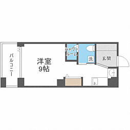 WellBrightKSU ワンルームの間取図画像