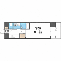 ウインステージ平尾 1Kの間取図画像