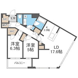 ITOWER 2LDKの間取図画像