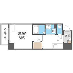 セラヴィ箱崎 1Kの間取図画像