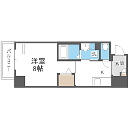 セラヴィ箱崎 1Kの間取図画像