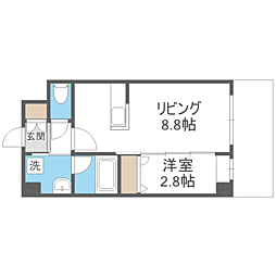 アルティザ平尾 1LDKの間取図画像