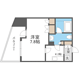 パークアクシス博多 1Kの間取図画像