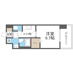 エンクレスト博多LIBERTY 1Kの間取図画像