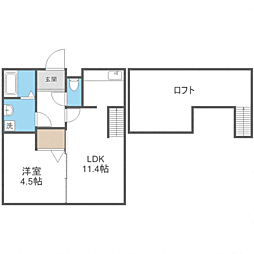 アンピオ吉塚弐番館 1LDKの間取図画像