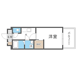 エンクレスト博多駅東 1Kの間取図画像