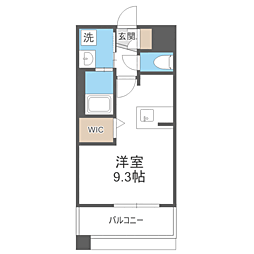 エンクレスト博多EXCEED ワンルームの間取図画像