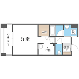 エンクレスト呉服町 1Kの間取図画像