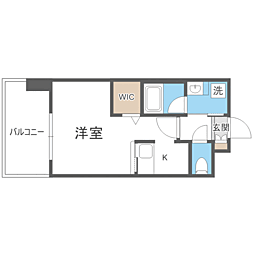 エンクレストベイ天神東2 ワンルームの間取図画像