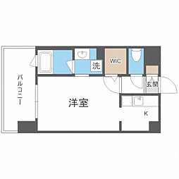 エンクレスト薬院NOBLE 1Kの間取図画像