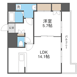 リファレンス東公園 1LDKの間取図画像