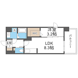 福岡市東区原田1丁目マンション 1LDKの間取図画像