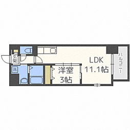 ルピナス天神 1LDKの間取図画像