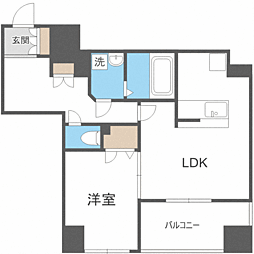 S-FORT警固タワー 1LDKの間取図画像
