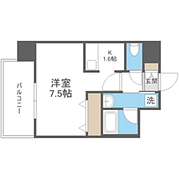 エンクレストベイ天神東3 1Kの間取図画像