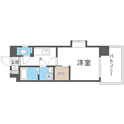 エンクレスト博多駅東 1Kの間取図画像