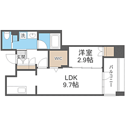 エンクレスト呉服町 1LDKの間取図画像