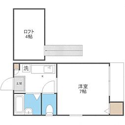 コモド天神南 ワンルームの間取図画像