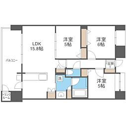 S-RESIDENCE愛宕SOUTH 3LDKの間取図画像