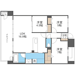 S-RESIDENCE愛宕SOUTH 3LDKの間取図画像
