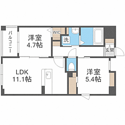 LIBTH・高取 2LDKの間取図画像