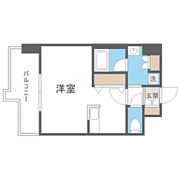 エンクレスト博多THETIME ワンルームの間取図画像