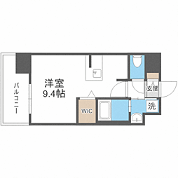 エンクレスト天神LINK ワンルームの間取図画像