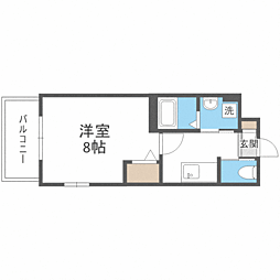 アヴァンセ千早 1Kの間取図画像