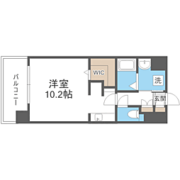LIBTH博多駅南3 ワンルームの間取図画像