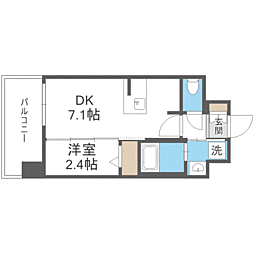 エンクレスト天神LINK 1DKの間取図画像