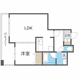 KDXレジデンス大濠ハーバービュータワー 1LDKの間取図画像