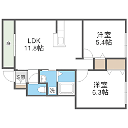 MaisondeForest 2LDKの間取図画像