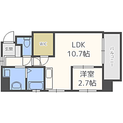 プリンシピオ赤坂 1LDKの間取図画像