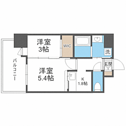 エンクレスト博多駅前ART 2Kの間取図画像