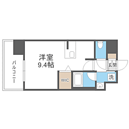 エンクレスト天神LINK ワンルームの間取図画像