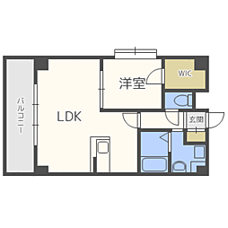KDXレジデンス天神東2 1LDKの間取図画像