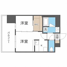 エンクレスト薬院NOBLE 2Kの間取図画像