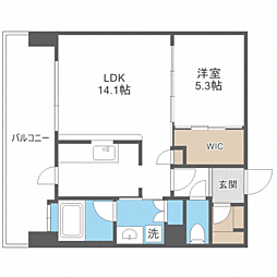 エンクレストGRAN博多駅前 1LDKの間取図画像