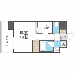 エンクレスト博多駅南FIT 1Kの間取図画像