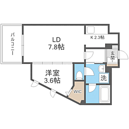 ビエネスタ千代県庁口 1LDKの間取図画像