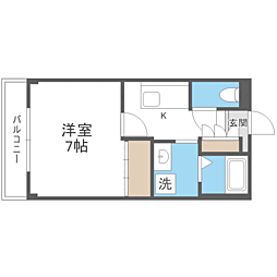 SOLEIL ATAGO 1Kの間取図画像