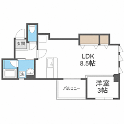 ジェンティーレ天神2 1LDKの間取図画像