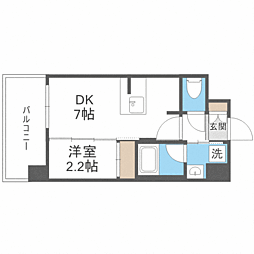 エンクレスト博多駅南FIT 1DKの間取図画像