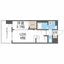 グランフォーレ千早プレミア 1LDKの間取図画像