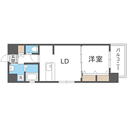 エンクレスト博多駅南2 1LDKの間取図画像