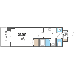 ウィンビー小田部 1Kの間取図画像