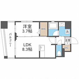 ラクレイス香椎駅前 1LDKの間取図画像