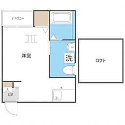 Lea吉塚 ワンルームの間取図画像