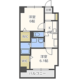 スカイシャトレ空港南 2Kの間取図画像