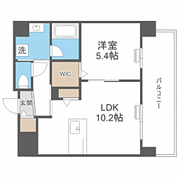 グランデール博多 1LDKの間取図画像